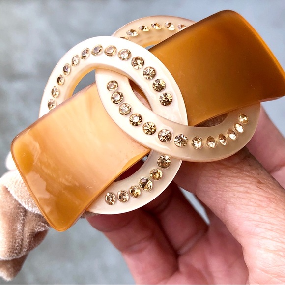 Accessories - Rhinestone Embellished Acrylic Scrunchie